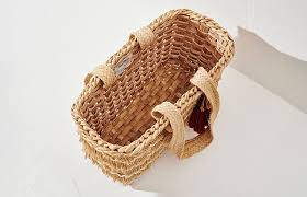 Bahamian straw basket bag